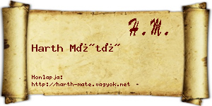 Harth Máté névjegykártya