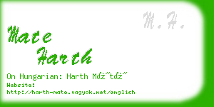 mate harth business card